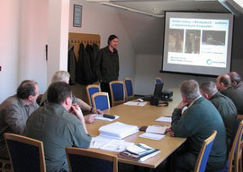A presentation for members of hunting association