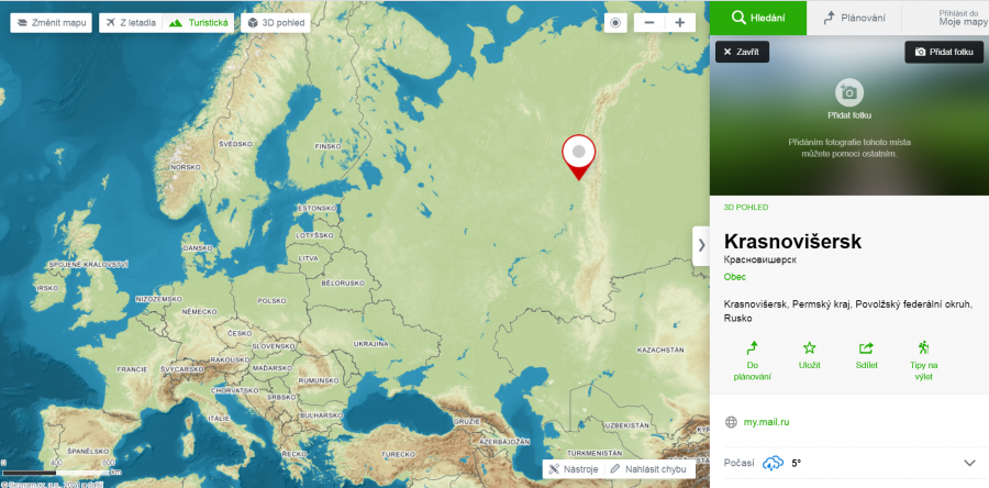 Krasnovišersk leží v Permském kraji na východě evropské části Ruska
